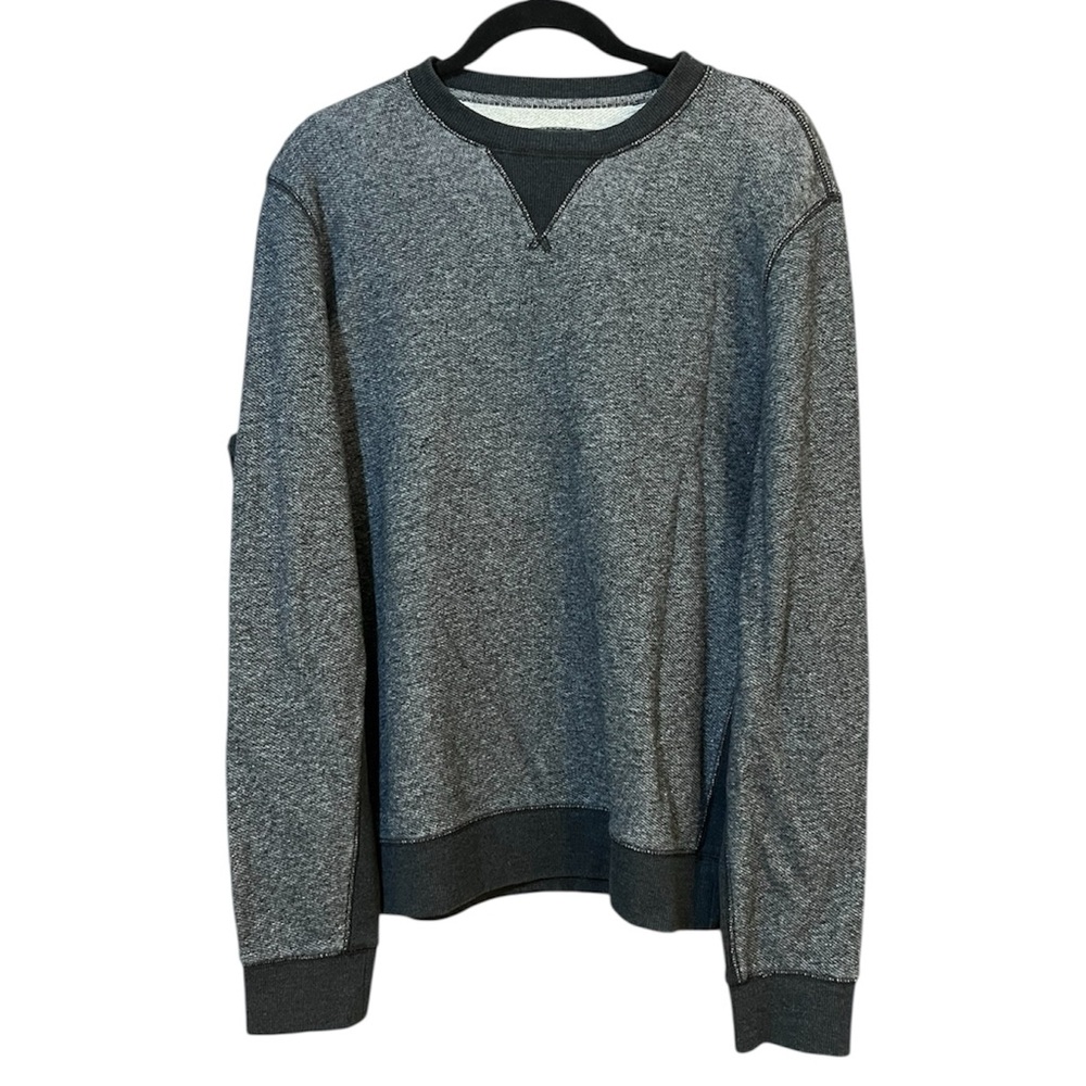 Vince Sweatshirt, Crew Neck Raglan Heathered Gray Cotton Terry Cloth Size L